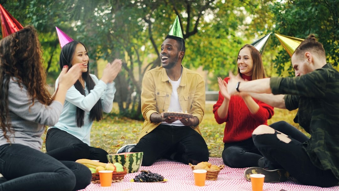 group of friends at party