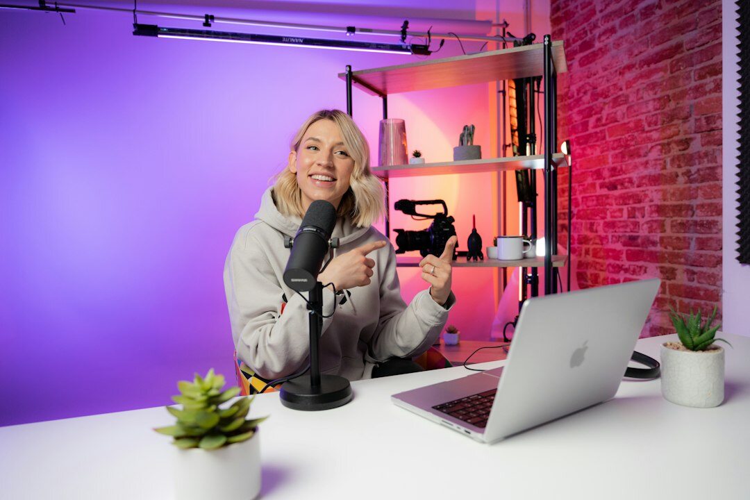 woman recording in studio