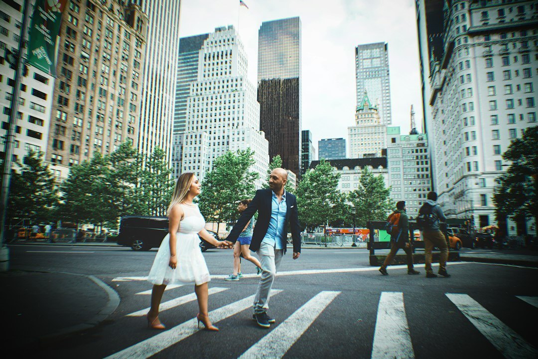 celebrity couple walking city